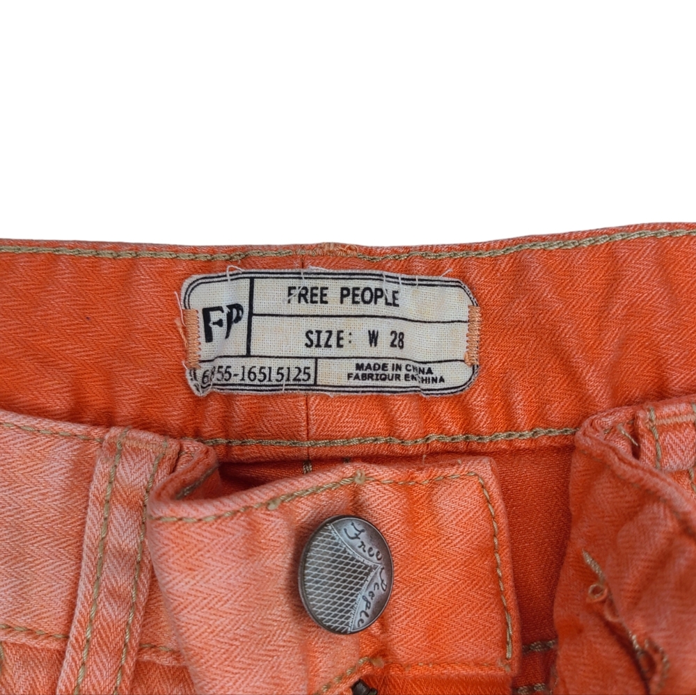 NWOT Free People Orange Jeans - Picture 2 of 3